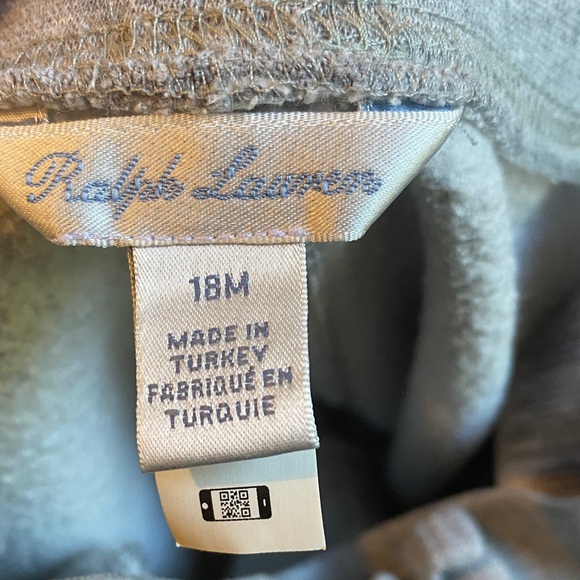 Ralph Lauren Light Gray Kids Joggers - Picture 2 of 2